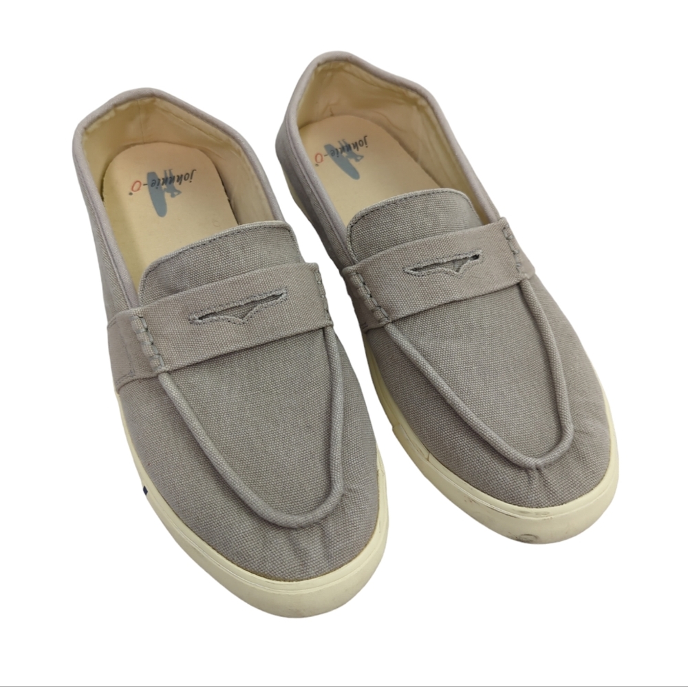 Johnnie-O Loafers, slip on shoes, Sloafer, khaki tan canvas, men's size 13